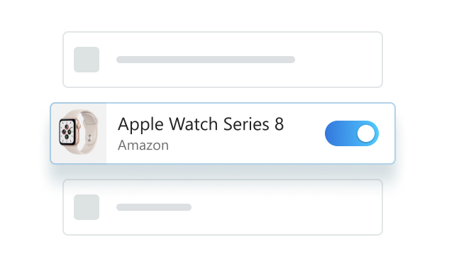 Price drop notification interface